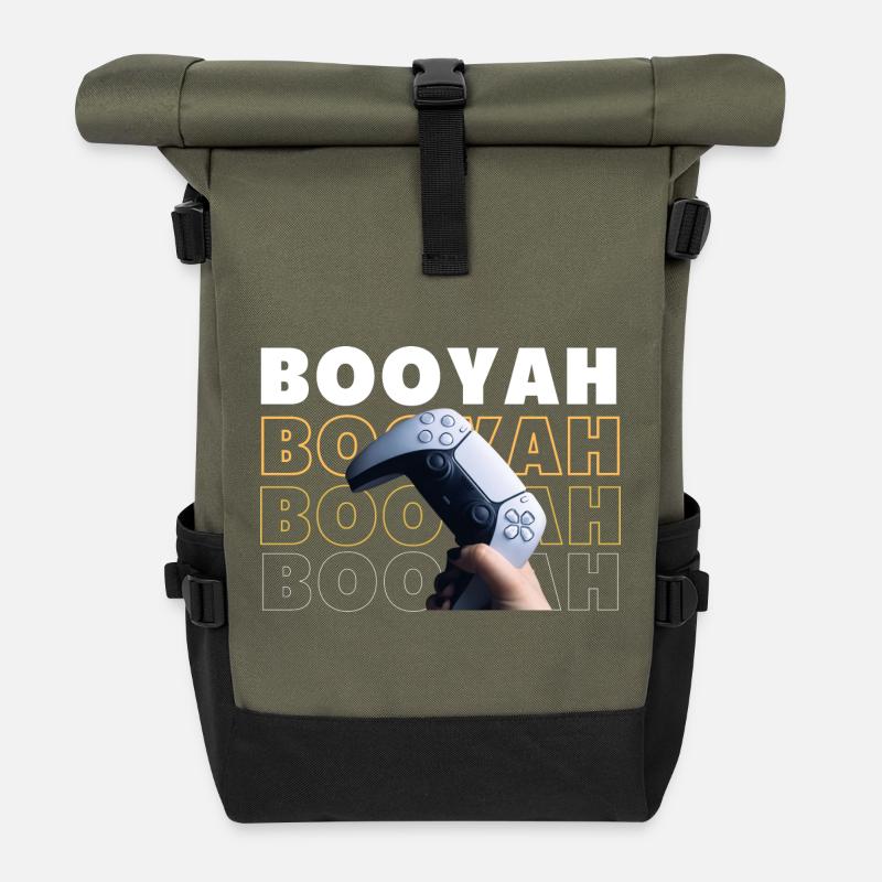 Gaming Content Design with VR Controller - Roll Top Backpack - olive/black