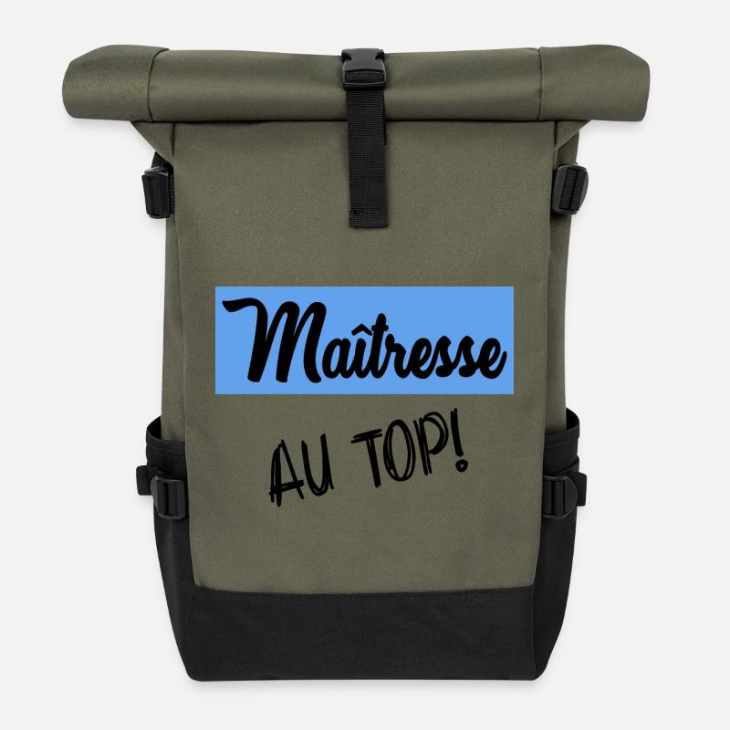 MERCI MAÎTRESSE - Sac à dos roll top - olive/noir
