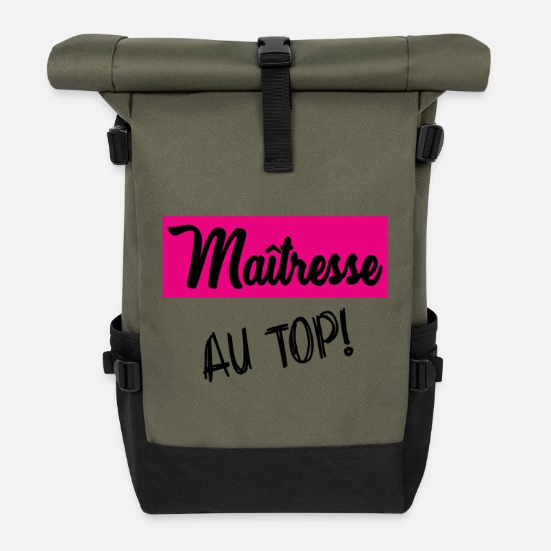MERCI MAÎTRESSE - Sac à dos roll top - olive/noir