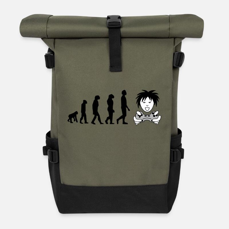evolution gamer - Sac à dos roll top - olive/noir