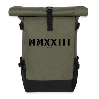 Chiffre romain année de naissance Fabriqué en 2023 - Sac à dos roll top - olive/noir - Devant