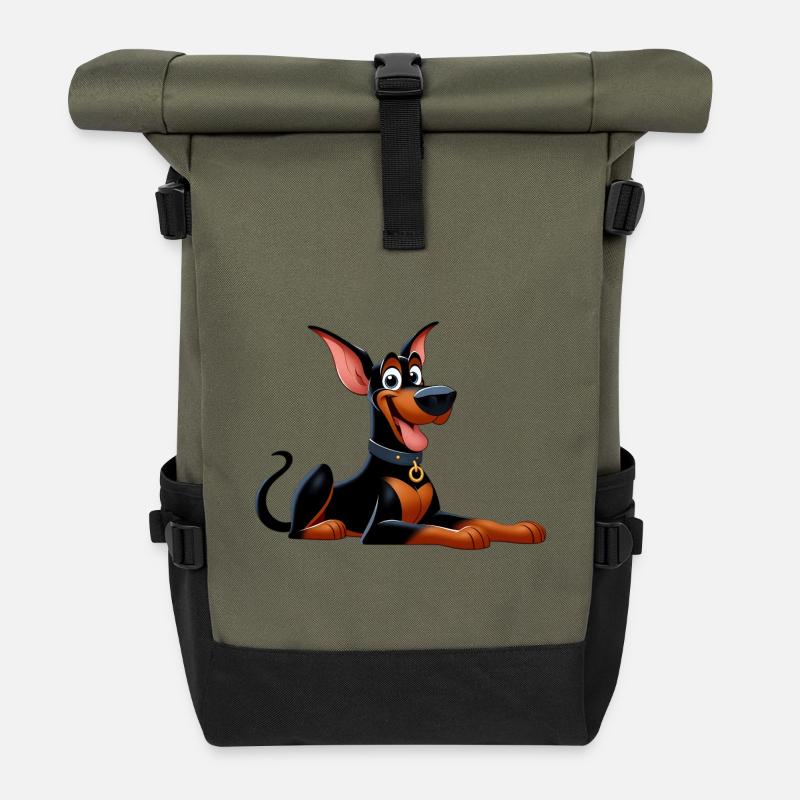Doberman - Roll Top Backpack - olive/black