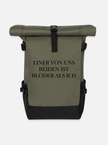 Lustiger Spruch Bild Witzig Humor Geschenkidee - Rolltop Rucksack - Olive/Schwarz