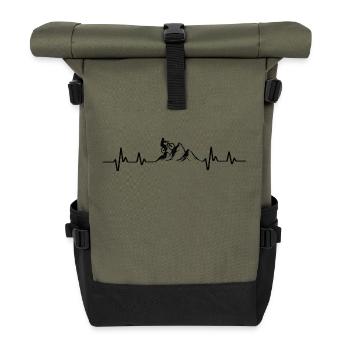 VTT Sports Vélo - Sac à dos roll top - olive/noir - Devant
