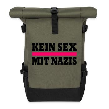 kein sex mit nazis - Rolltop Rucksack - Olive/Schwarz - Vorne