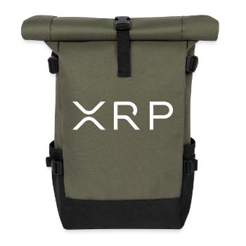 XRP Logo Classic – White Edition - Rolltop Rucksack - Olive/Schwarz - Vorne