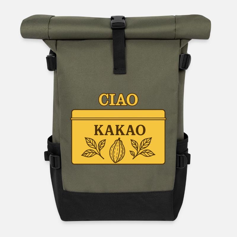 CIAO KAKAO - Rolltop Rucksack - Olive/Schwarz