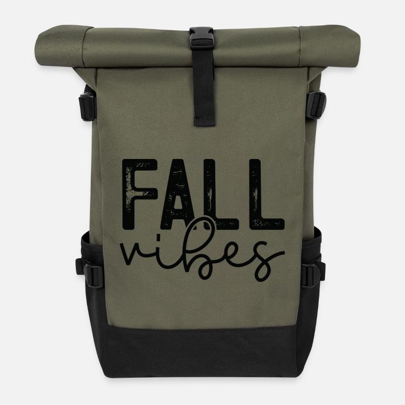 Design de t-shirt d’inspiration viking - Sac à dos roll top - olive/noir