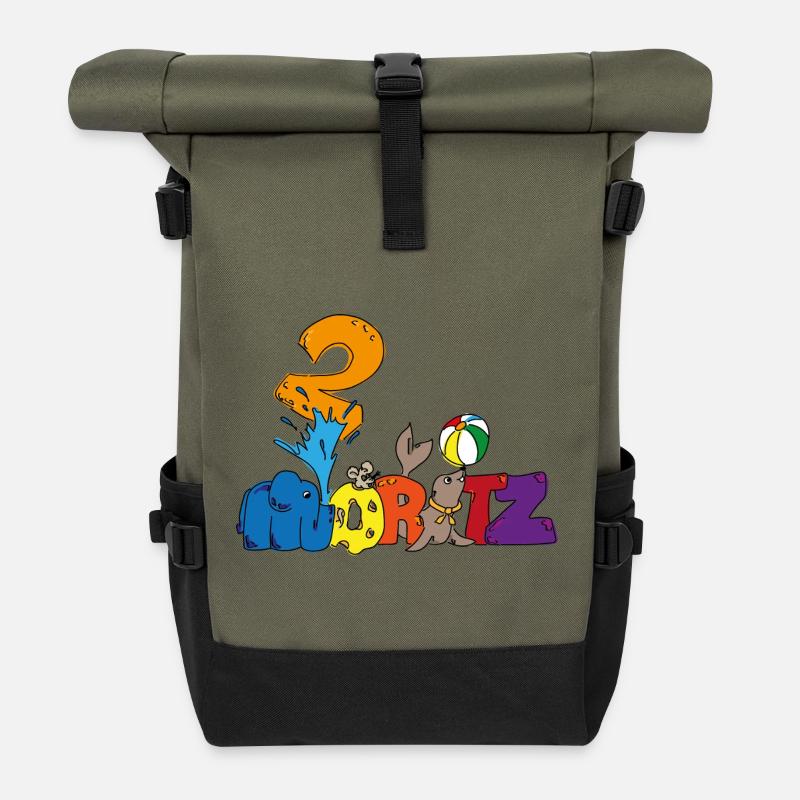 Moritz fête ses 2 ans - Sac à dos roll top - olive/noir