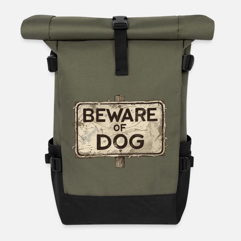 Böser Hund - Rolltop Rucksack - Olive/Schwarz