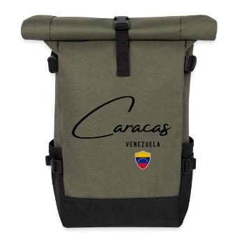 Caracas, Venezuela, design élégant de Caracas - Sac à dos roll top - olive/noir - Devant