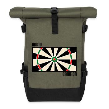 Fléchettes, fléchettes, cible de fléchettes - Sac à dos roll top - olive/noir - Devant
