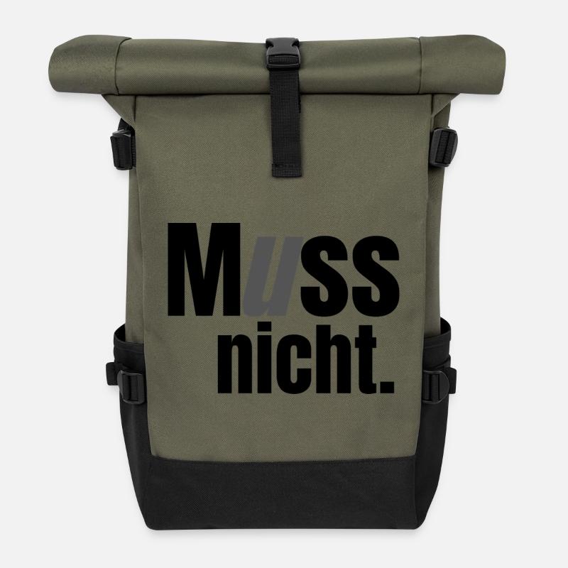 Muss nicht - Rolltop Rucksack - Olive/Schwarz