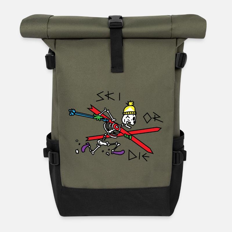 ski_or_die - Sac à dos roll top - olive/noir