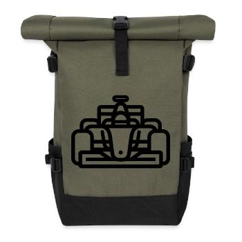 Race Car - Roll Top Backpack - olive/black - Front