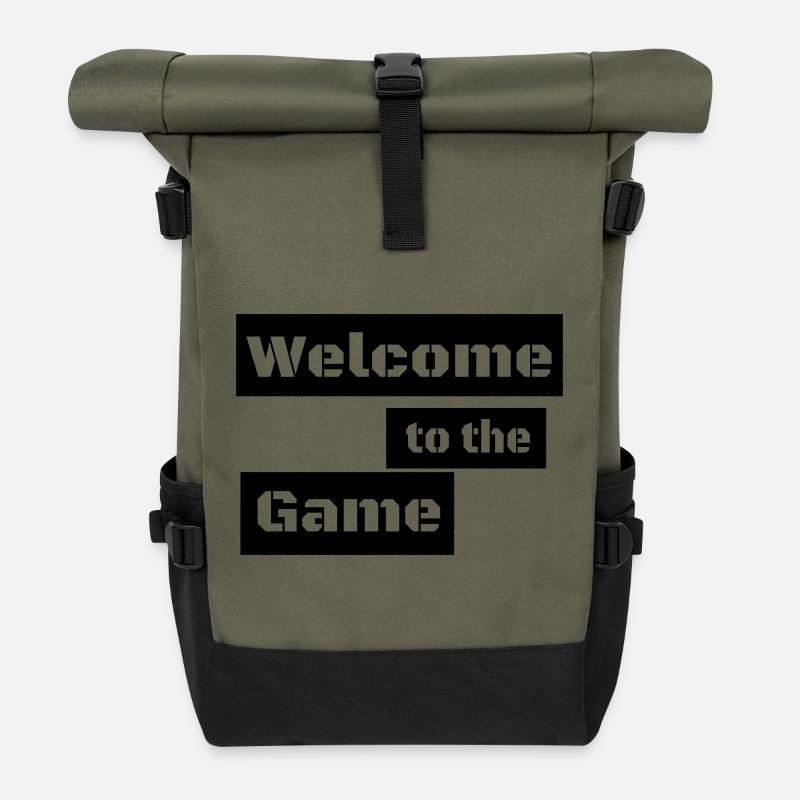 BIENVENUE DANS LE JEU - Sac à dos roll top - olive/noir
