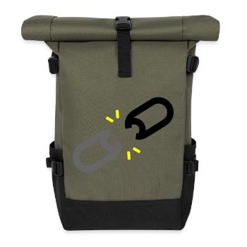 Gesprengte Kette Freiheit - Rolltop Rucksack - Olive/Schwarz - Vorne