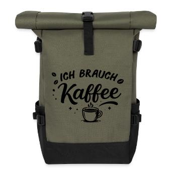 I don't need a plan, I need coffee - Roll Top Backpack - olive/black - Front