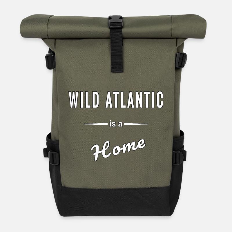 Wild Atlantic est comme un dicton de maison - Sac à dos roll top - olive/noir