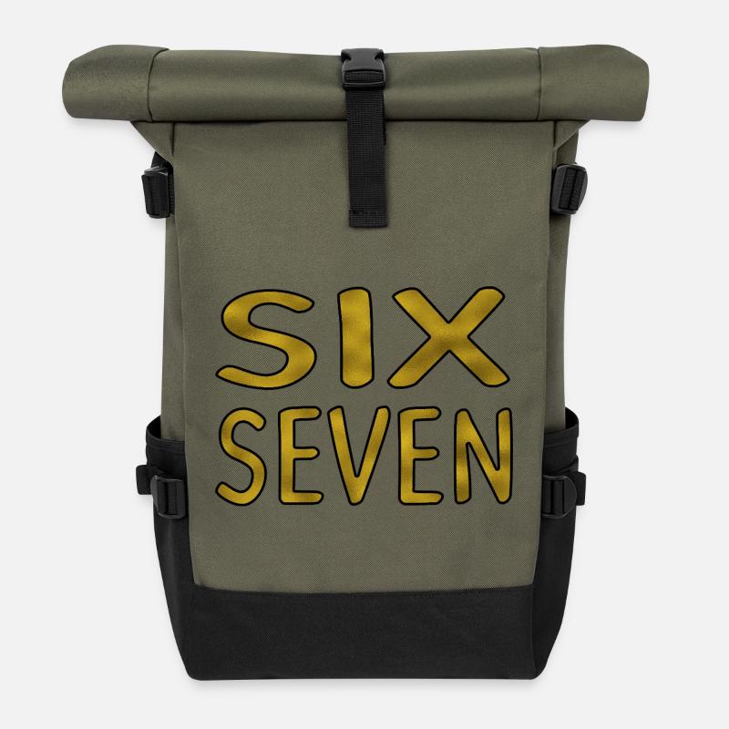 Six Seven Gold - Rolltop Rucksack - Olive/Schwarz