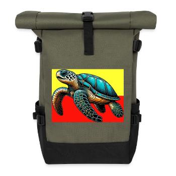 turtle - Roll Top Backpack - olive/black - Front