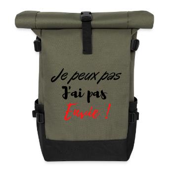 je peux pas j'ai pas envie ! - Sac à dos roll top - olive/noir - Devant