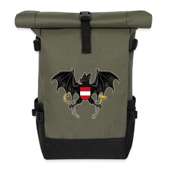 The Federal Bat - Noble Austrian Emblem - Roll Top Backpack - olive/black - Front