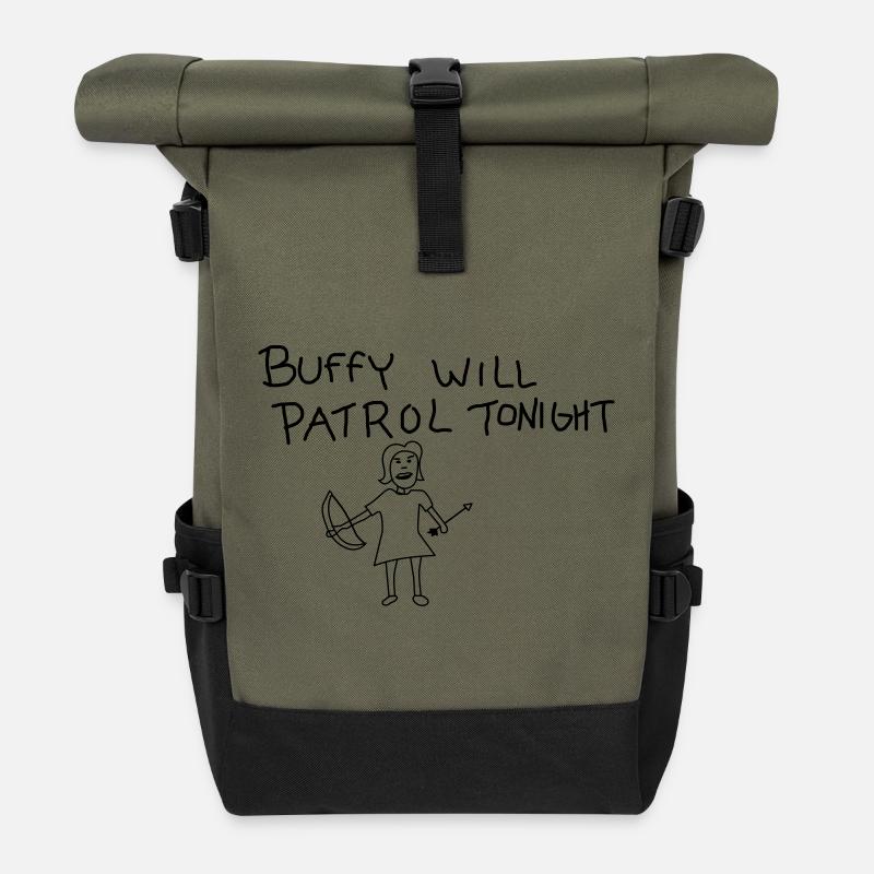 buffy's patrol - Roll Top Backpack - olive/black