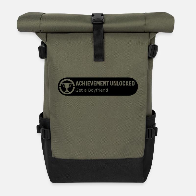 Get a Boyfriend - Roll Top Backpack - olive/black