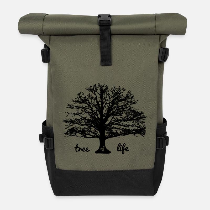 Arbre de vie - arbre de vie - Sac à dos roll top - olive/noir