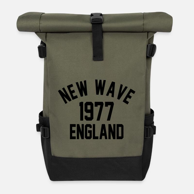 New Wave 1977 England - Rolltop Rucksack - Olive/Schwarz