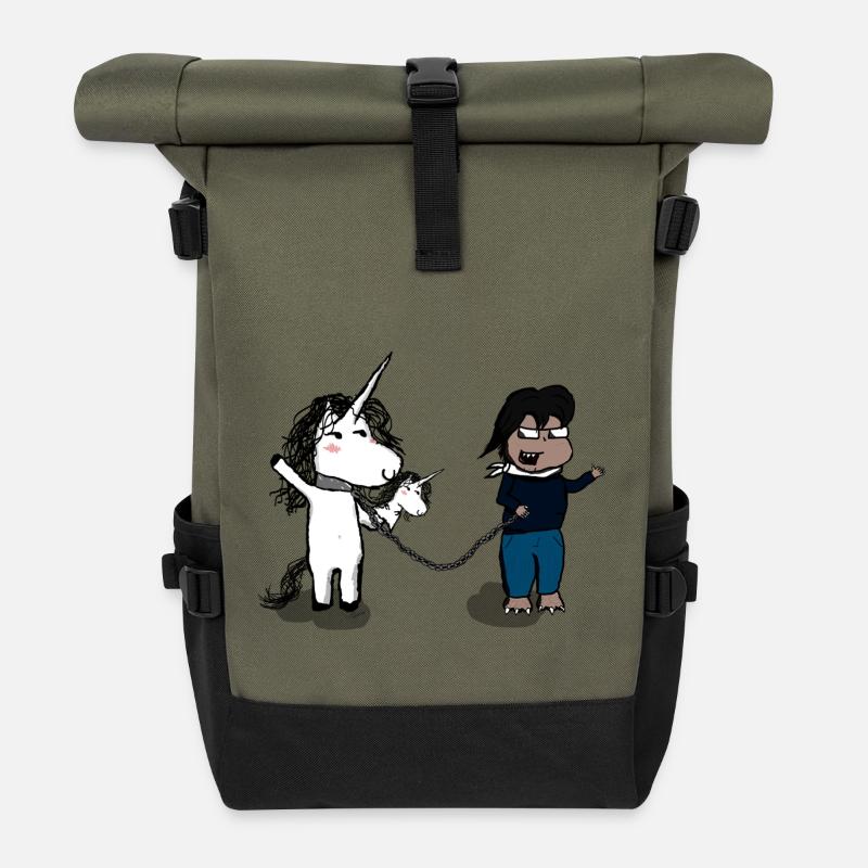 Wie kann man einen Freund finden? - Rolltop Rucksack - Olive/Schwarz