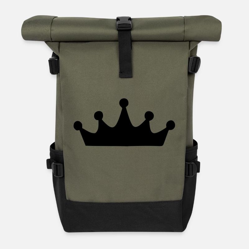 couronne à personnaliser - Sac à dos roll top - olive/noir