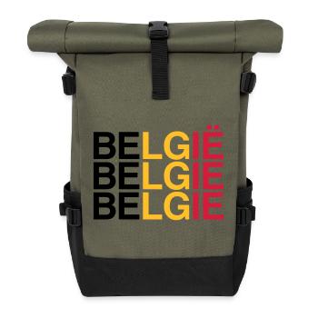 BELGIE Drapeau Belge - Belgique - Belgique 2024 - Sac à dos roll top - olive/noir - Devant