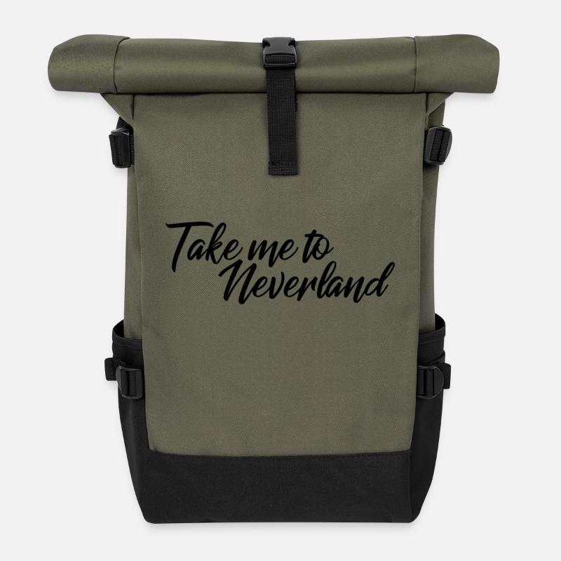 Emmenez-moi à Neverland - Sac à dos roll top - olive/noir