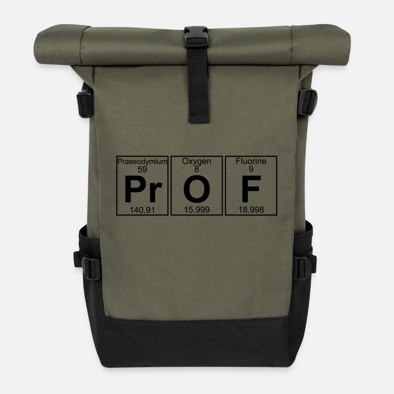 Pr-O-F (prof) - Full - Roll Top Backpack - olive/black