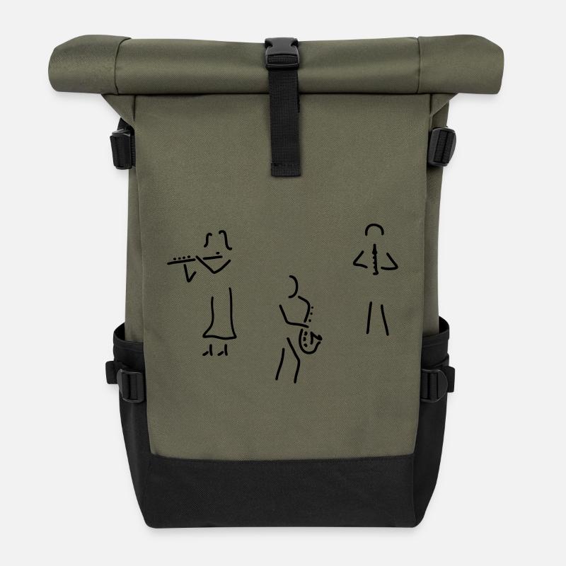 holzbläser - Rolltop Rucksack - Olive/Schwarz
