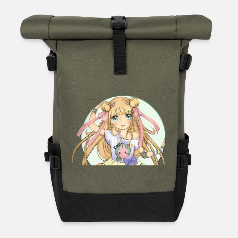 Manga - Roll Top Backpack - olive/black