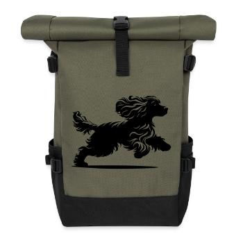 Cocker Spaniel - Rolltop Rucksack - Olive/Schwarz - Vorne