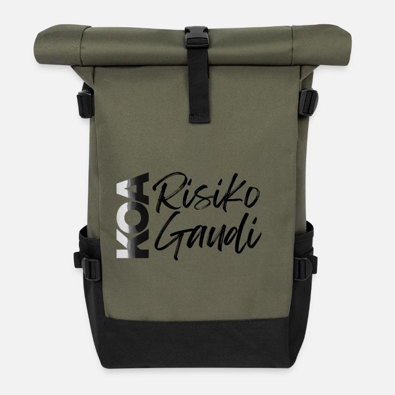 koa risk koa Gaudi, no risk no fun - Roll Top Backpack - olive/black
