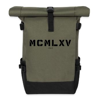 Année de naissance en chiffres romains Fabriqué en 1965 - Sac à dos roll top - olive/noir - Devant