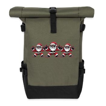 Santa Claus Party Team Christmas - Roll Top Backpack - olive/black - Front