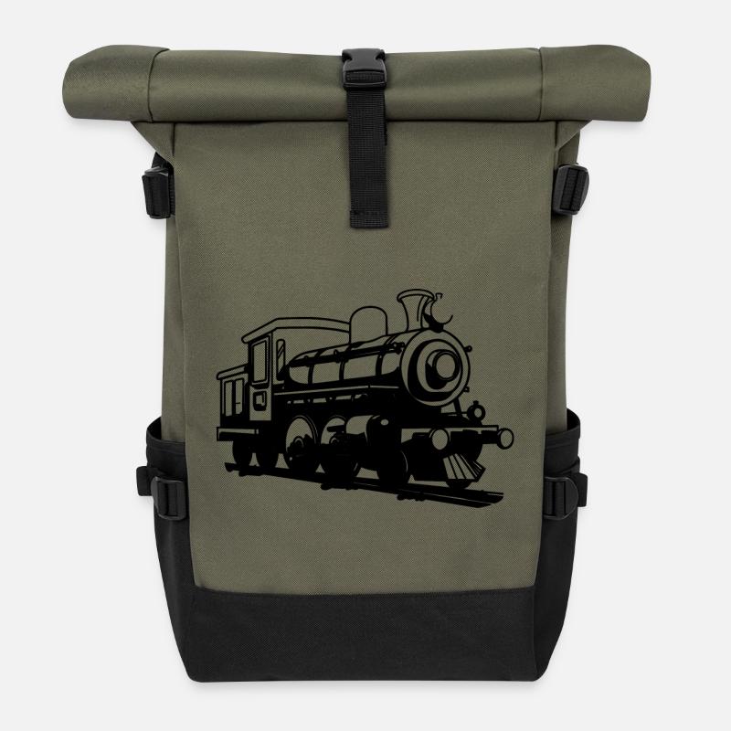 Lokomotive - Rolltop Rucksack - Olive/Schwarz