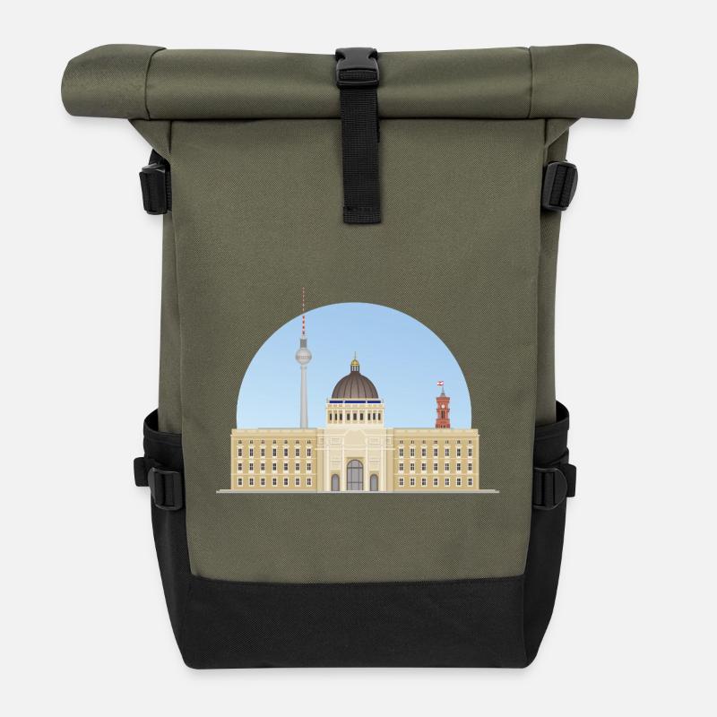 Berliner Schloss (aka Humboldtforum) - Rolltop Rucksack - Olive/Schwarz