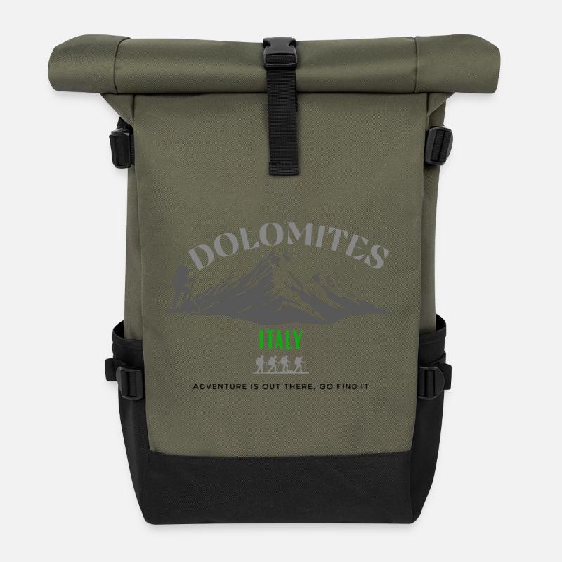 Monti Dolomiti Hikers Italy - Roll Top Backpack - olive/black