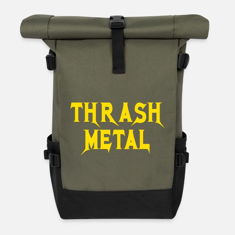 Thrashmetal - Sac à dos roll top - olive/noir