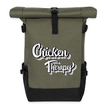 Conception motivationnelle de thérapie par le poulet - Sac à dos roll top - olive/noir - Devant