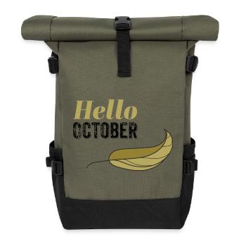 Design Golden Hello Leaf d’octobre - Sac à dos roll top - olive/noir - Devant
