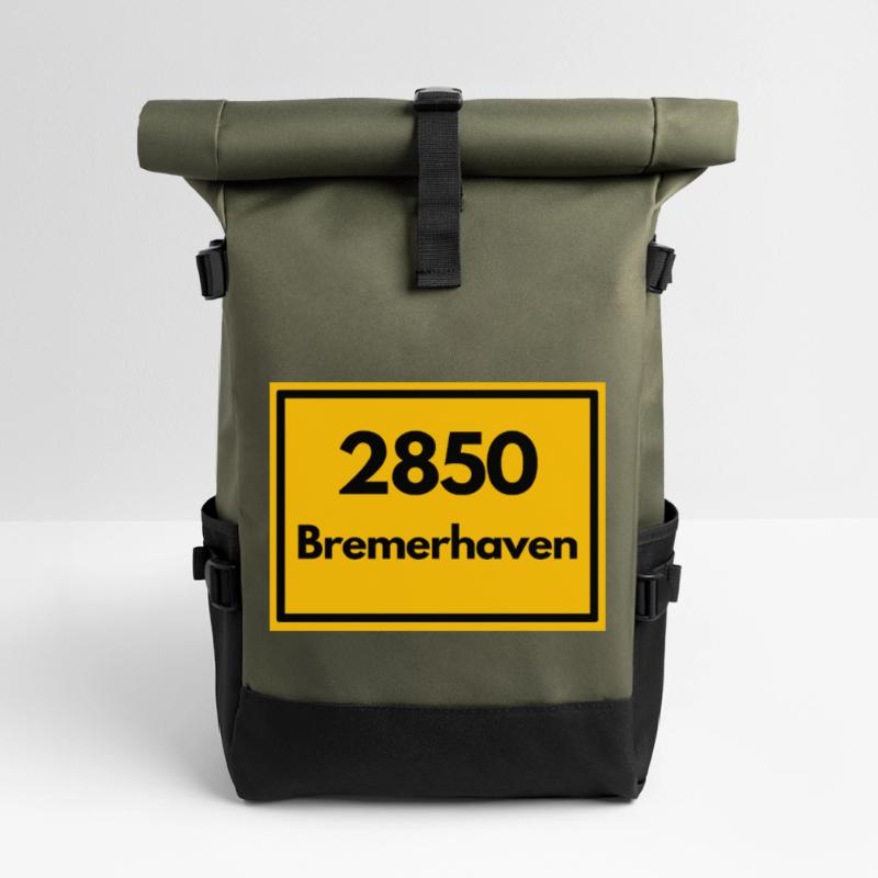 OLD POSTCODE POSTCODE RETRO 2850 BREMERHAVEN HAFEN Roll Top Backpack