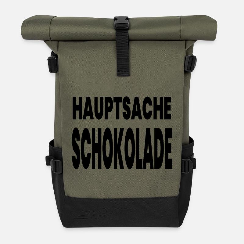 Schokolade - Rolltop Rucksack - Olive/Schwarz